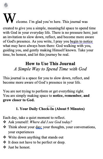 God’s Voice Spiritual Journal: A Simple Way to Hear God in Your Everyday Life